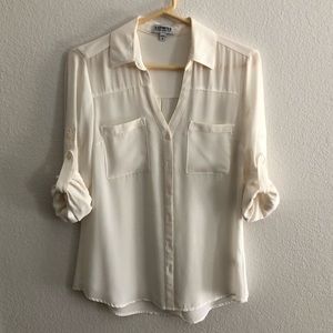 Express white button up